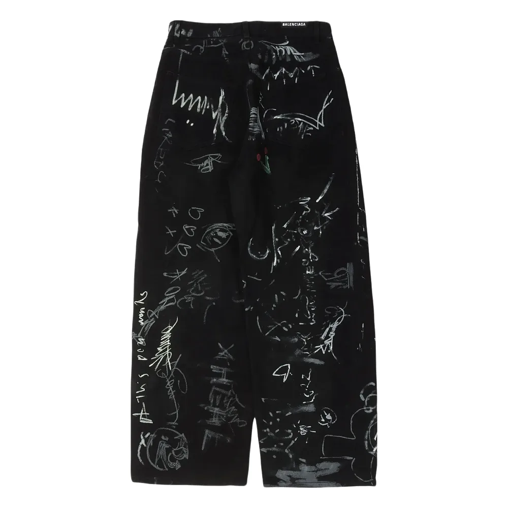 Balenciaga Baggy Black Graffiti Jeans — Joyagoo Spreadsheet photo 1