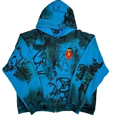 Balenciaga Blue Skater Graffiti Hoodie — Joyagoo Spreadsheet photo