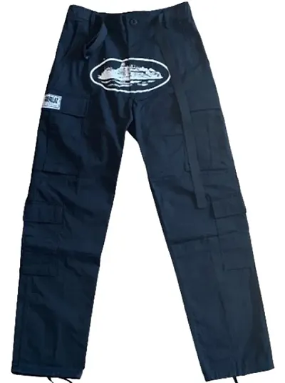 Corteiz Classic Cargo Black White Logo Pants — Joyagoo Spreadsheet photo