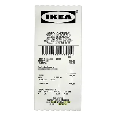 Ikea Markerad "Receipt" Rug — Joyagoo Spreadsheet photo