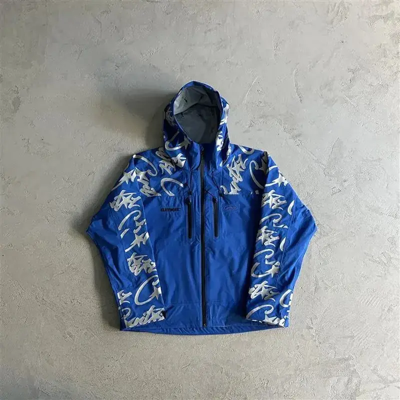 Corteiz Pink Windbreaker with Monogram on Sleeves — blue colorway — Joyagoo Spreadsheet photo