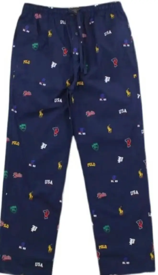 Ralph Lauren Night Pants Baby Blue — Classic print, ten Golden Horses colorway — Joyagoo Spreadsheet photo
