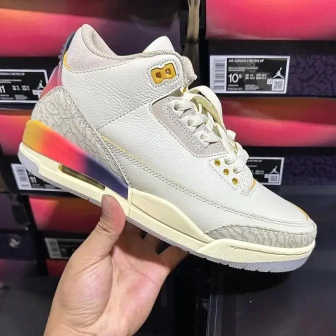 Jordan 3 Fragment Shoes — Aj3 Co branded White Blue Red colorway — Joyagoo Spreadsheet photo