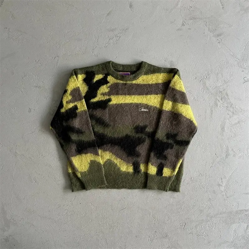 Corteiz Knit Sweater — Yellow camouflage sweater colorway — Joyagoo Spreadsheet photo