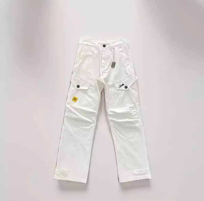 Corteiz Classic Cargo 5 Stars Black White Logo Pants — White Slant Pocket colorway — Joyagoo Spreadsheet photo