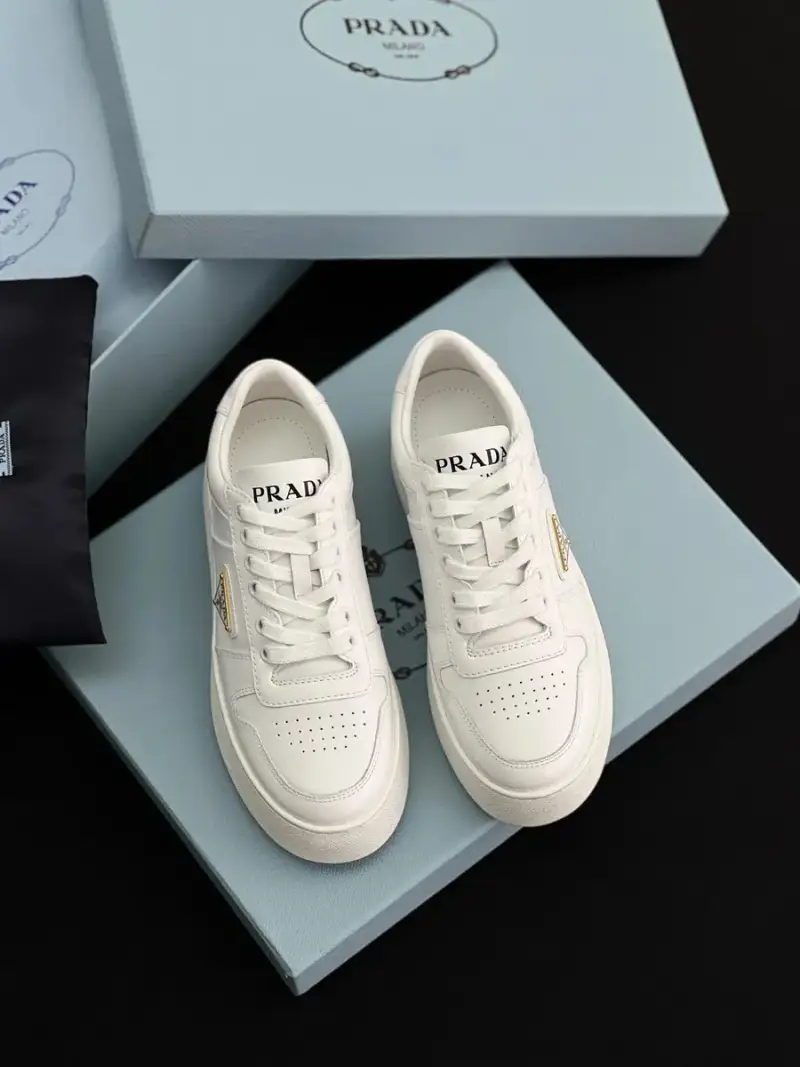 Prada Downtown Leather Shoes — white colorway — Joyagoo Spreadsheet photo