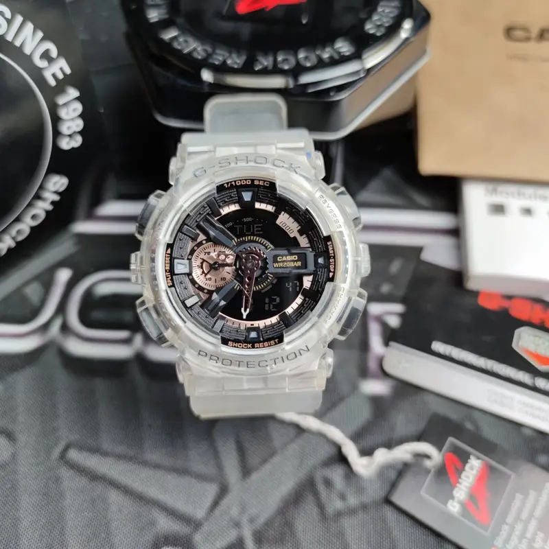 G-SHOCK Casio GA-110GW-7AER Watch — transparent rose gold colorway — Joyagoo Spreadsheet photo
