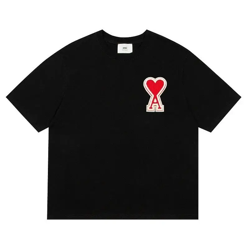 Ami Paris T-Shirts With Big Logo — Black Red Heart colorway — Joyagoo Spreadsheet photo