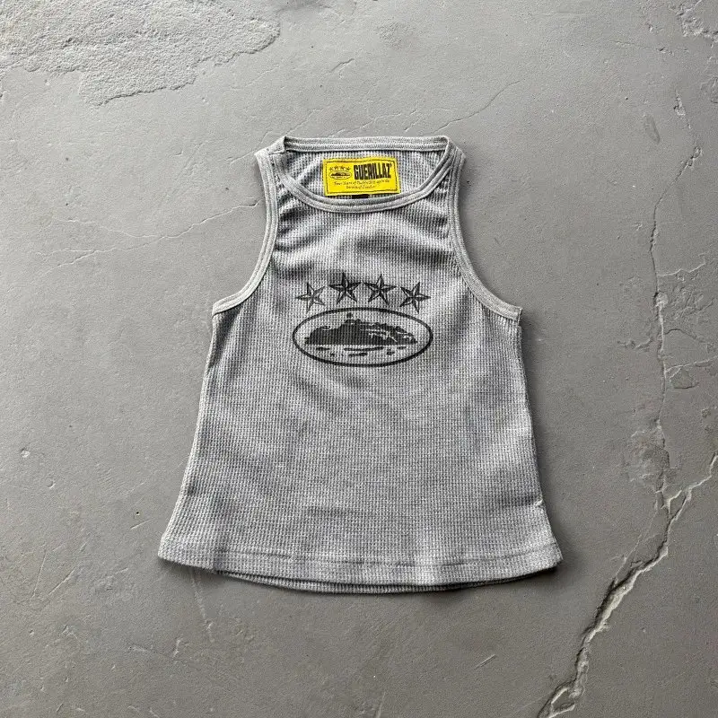 Corteiz Sleeveless Garment T-Shirt — 4 star print/gray colorway — Joyagoo Spreadsheet photo