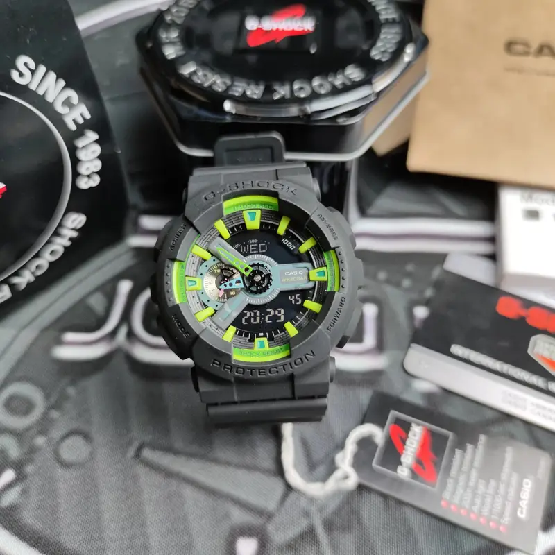 G-SHOCK Casio GA-110GW-7AER Watch — Black Green Blue colorway — Joyagoo Spreadsheet photo