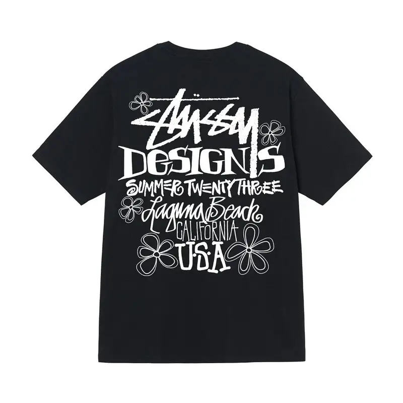 Stussy t-shirt — Black [Font Flower]] colorway — Joyagoo Spreadsheet photo