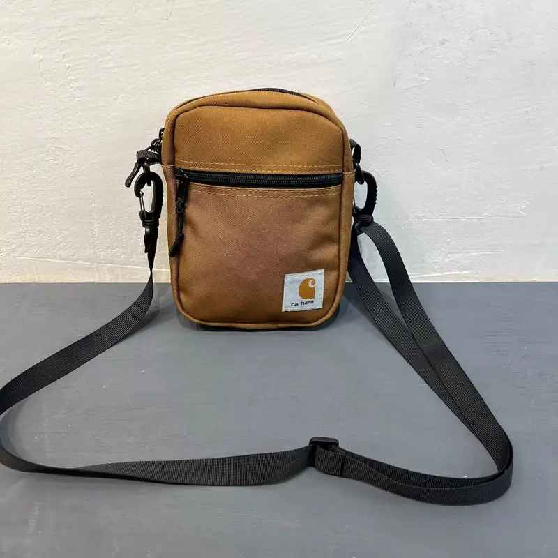 Carhartt Square Shoulder Bag — Card word zipper messenger bag brown colorway — Joyagoo Spreadsheet photo
