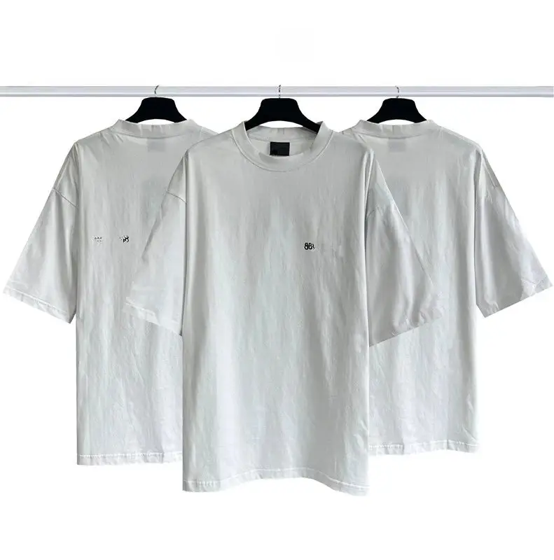 Balenciaga Tees — Blur gradient small logo print short sleeve white colorway — Joyagoo Spreadsheet photo