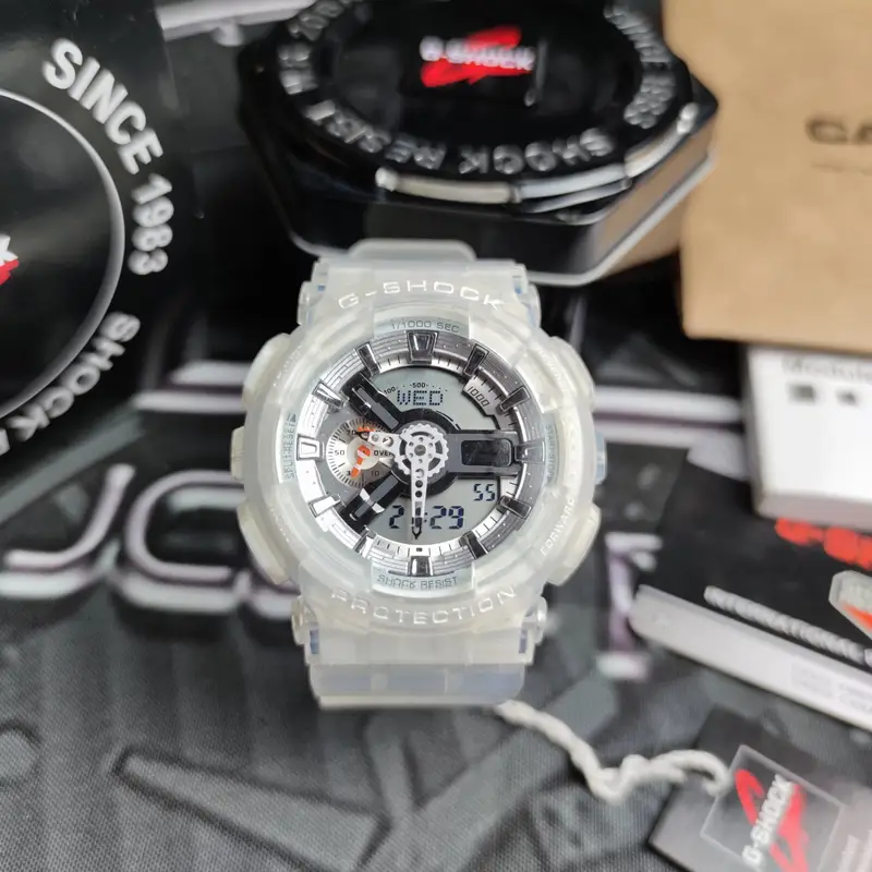 G-SHOCK Casio GA-110GW-7AER Watch — Transparent white colorway — Joyagoo Spreadsheet photo
