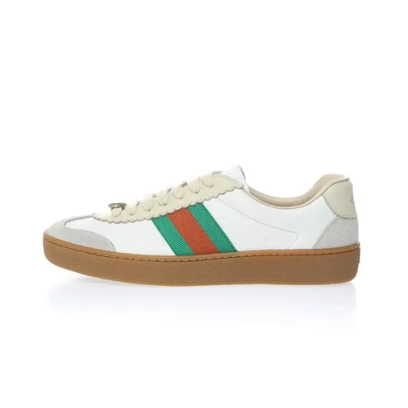 Gucci G74 Web Shoes — White light gray Green Red Raw Rubber Ba colorway — Joyagoo Spreadsheet photo