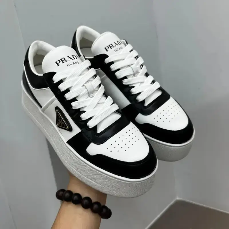 Prada Downtown Bold Leather Sneakers — Black and white colorway — Joyagoo Spreadsheet photo