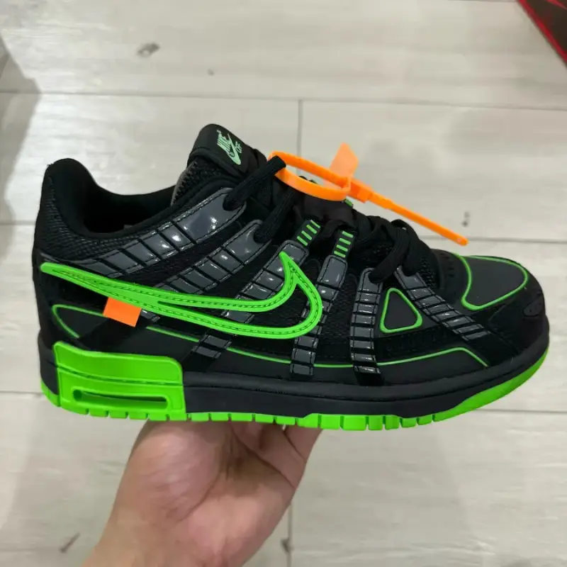 Rubber Dunk x Off-White Orange Shoes — Black Green America colorway — Joyagoo Spreadsheet photo