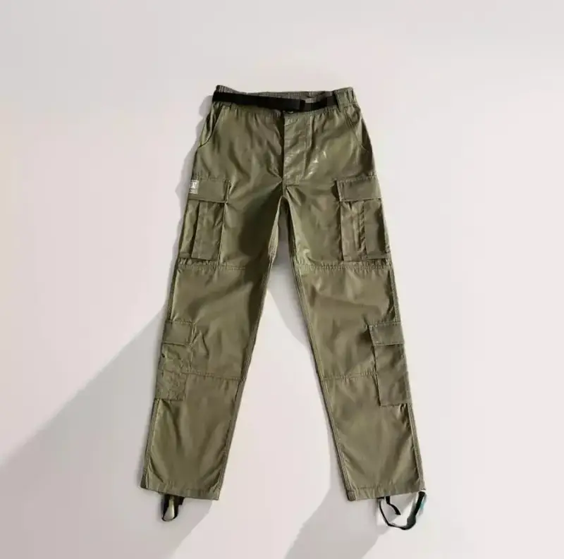 Corteiz Classic Cargo 5 Stars Black White Logo Pants — army green print colorway — Joyagoo Spreadsheet photo