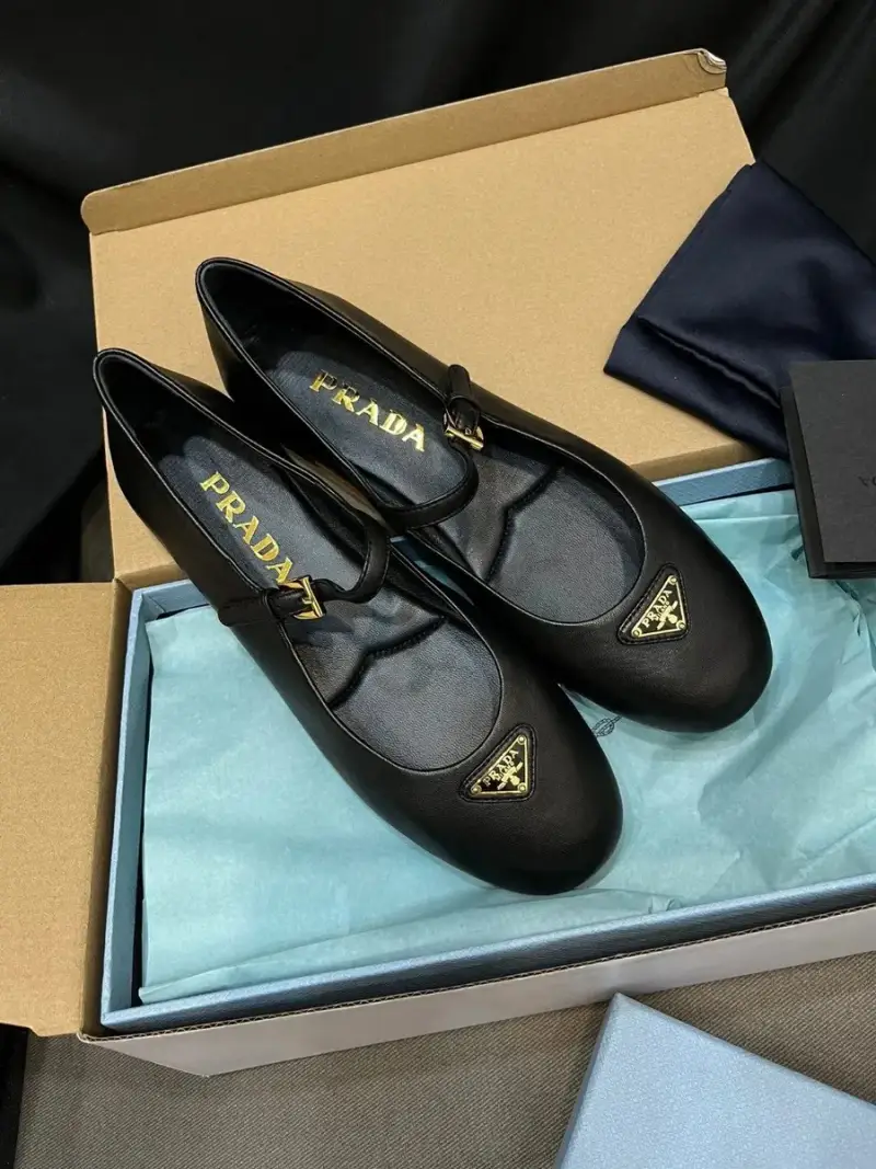 Prada Leather Ballerina Shoes — black colorway — Joyagoo Spreadsheet photo