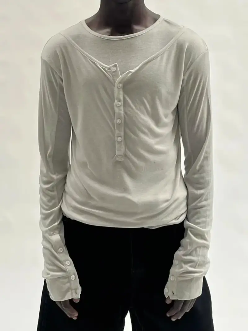 No Faith Studios 24SS Longsleeve — white button colorway — Joyagoo Spreadsheet photo