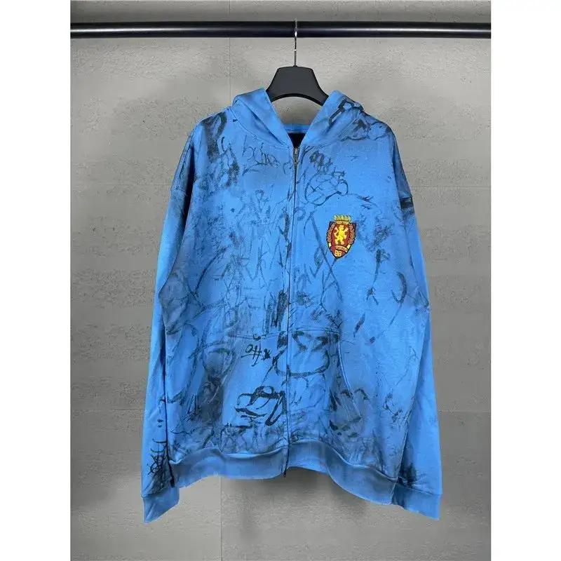 Balenciaga Blue Skater Graffiti Hoodie — lake blue colorway — Joyagoo Spreadsheet photo