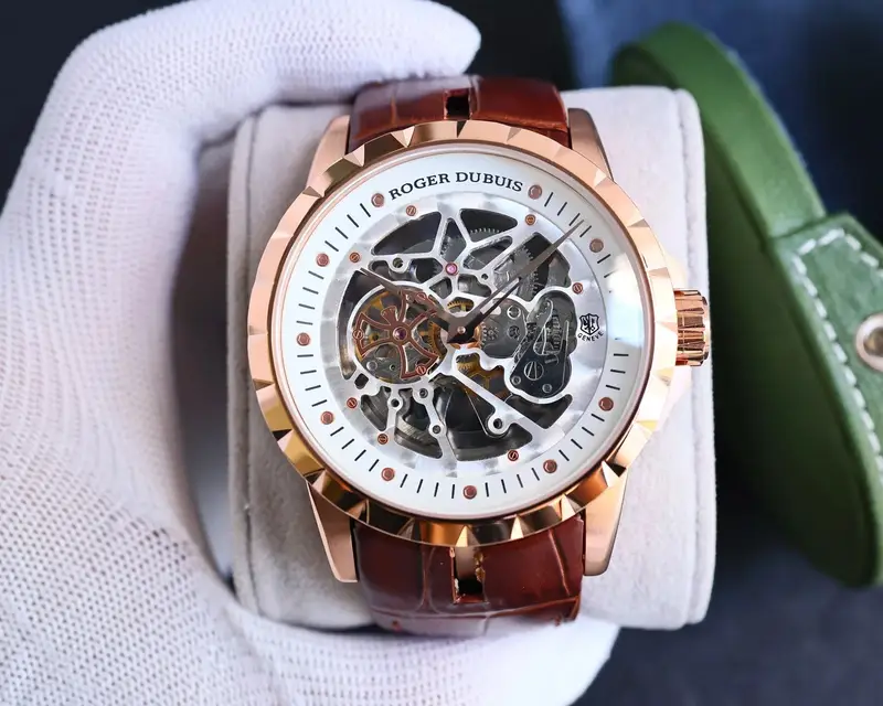 Roger Dubuis Skeleton Watch — Rose Gold Shell  White Plate Coffee Skin colorway — Joyagoo Spreadsheet photo