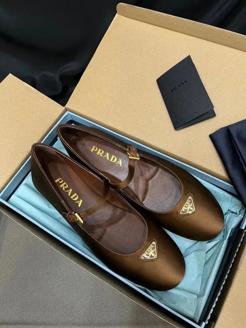 Prada Leather Ballerina Shoes — Champagne gold colorway — Joyagoo Spreadsheet photo