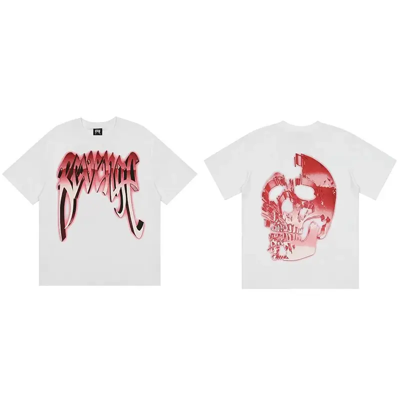 Revenge T-Shirts — Rose red white red metal skull colorway — Joyagoo Spreadsheet photo