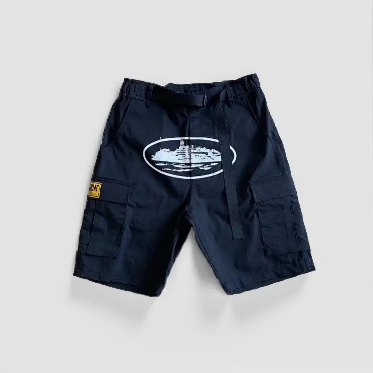 Corteiz Classic Cargo Triple Black Logo Shorts — black and white colorway — Joyagoo Spreadsheet photo