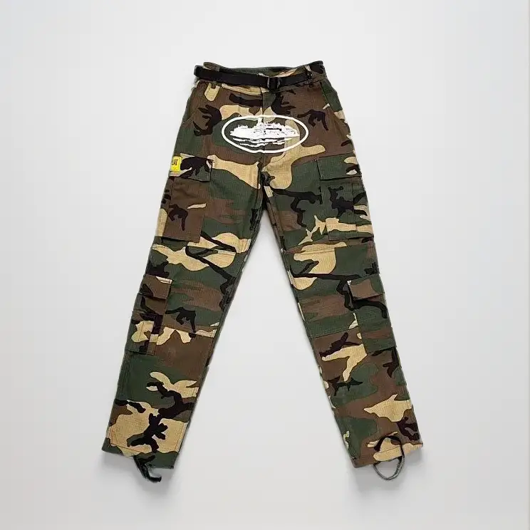 Corteiz Classic Cargo 5 Stars Black White Logo Pants — Camouflage tooling colorway — Joyagoo Spreadsheet photo