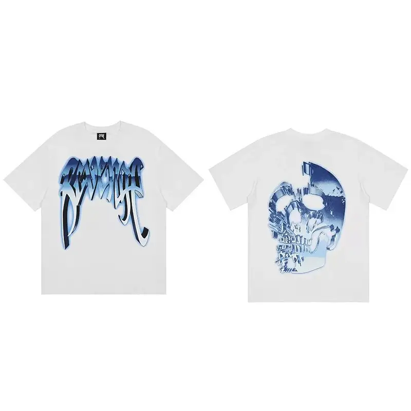 Revenge T-Shirts — Silver White Blue Metal Skull Head colorway — Joyagoo Spreadsheet photo