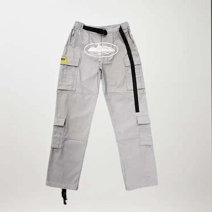 Corteiz Classic Cargo 5 Stars Black White Logo Pants — Stone gray tooling colorway — Joyagoo Spreadsheet photo