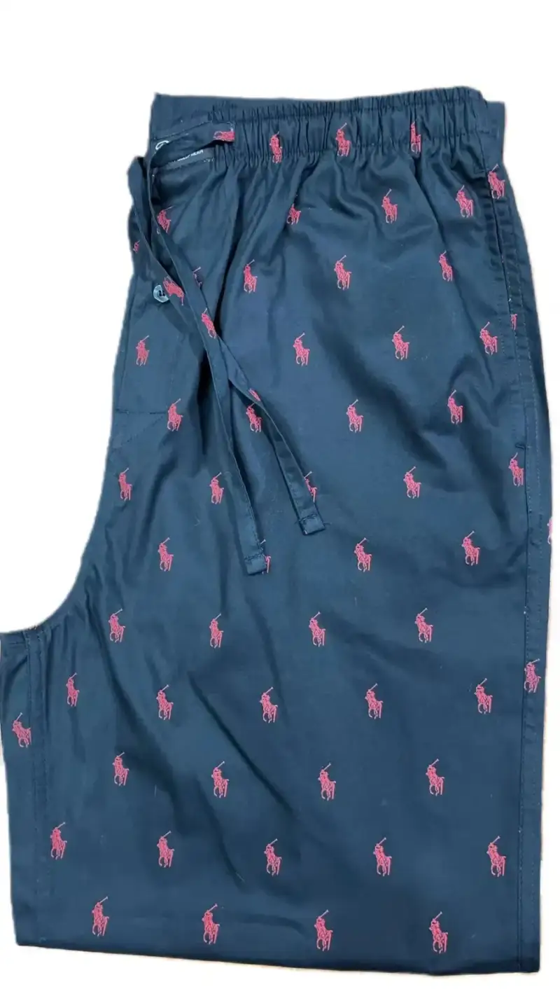 Ralph Lauren Night Pants Baby Blue — Black background red horse colorway — Joyagoo Spreadsheet photo
