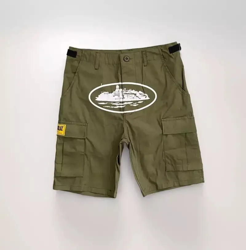 Corteiz Classic Cargo Triple Black Logo Shorts — guerrilla army green colorway — Joyagoo Spreadsheet photo