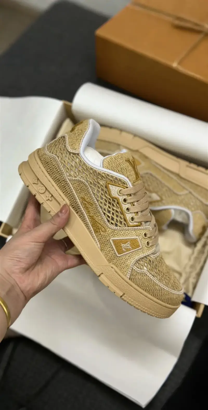 LV Trainers — khaki colorway — Joyagoo Spreadsheet photo