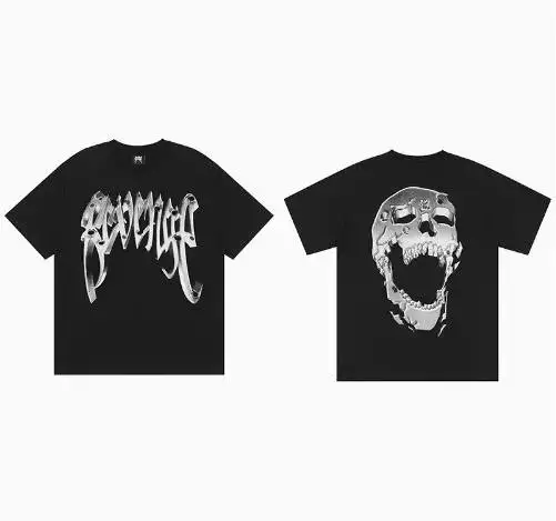 Revenge T-Shirts — Ginger black bullet hole skull colorway — Joyagoo Spreadsheet photo