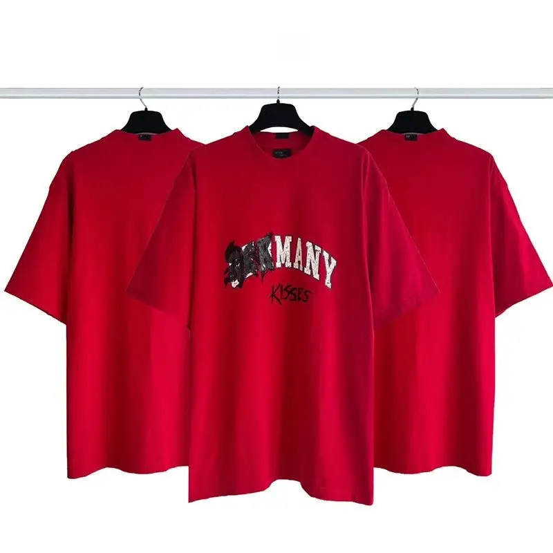 Balenciaga Tees — kiss crack print red colorway — Joyagoo Spreadsheet photo