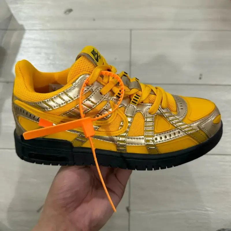 Rubber Dunk x Off-White Orange Shoes — Asian Black Gold colorway — Joyagoo Spreadsheet photo
