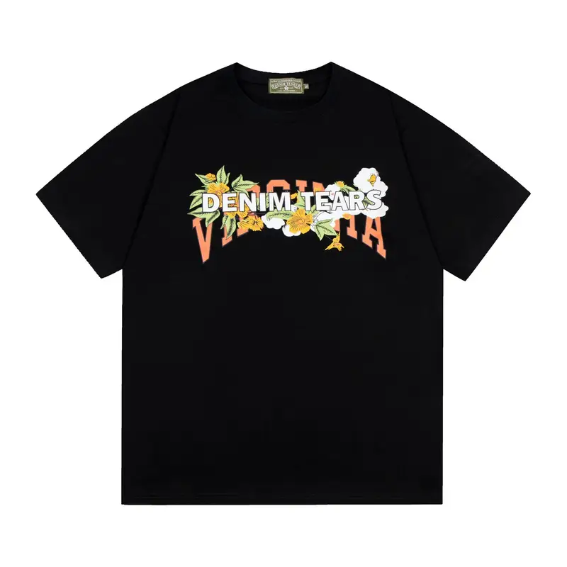Denim Tears x Offset T-Shirt — Black Floral Letters colorway — Joyagoo Spreadsheet photo