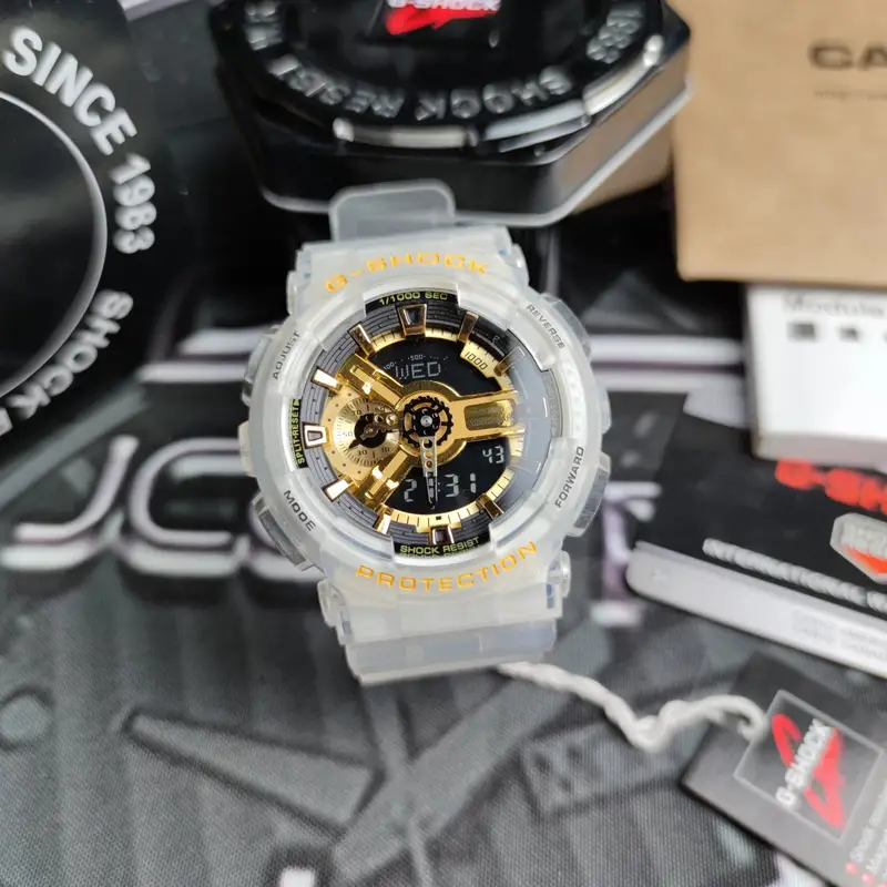 G-SHOCK Casio GA-110GW-7AER Watch — transparent gold colorway — Joyagoo Spreadsheet photo