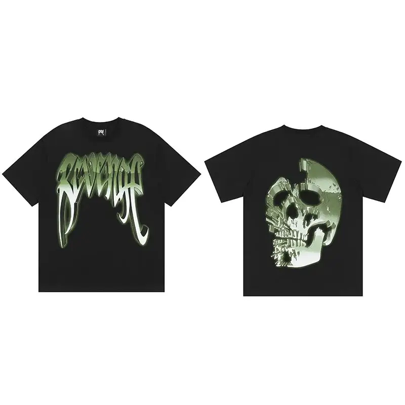 Revenge T-Shirts — Green， black， green metal skull colorway — Joyagoo Spreadsheet photo