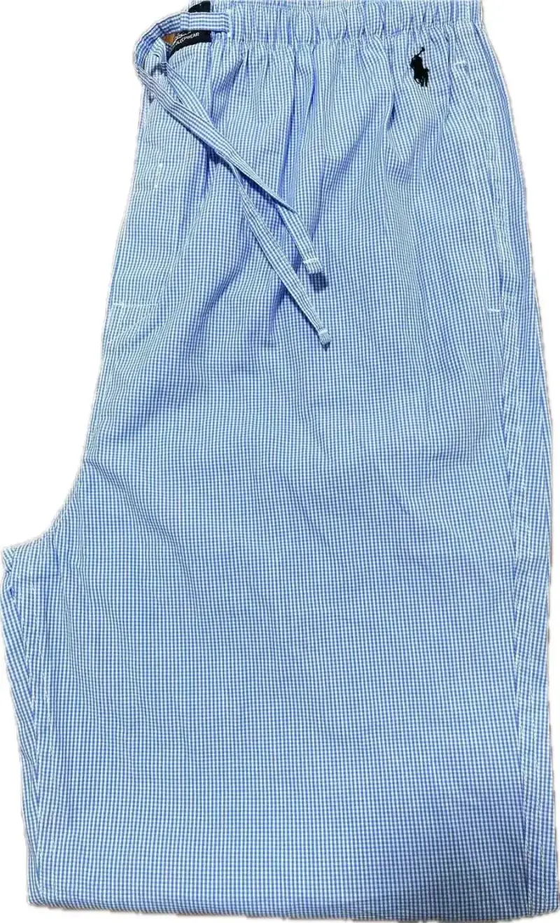 Ralph Lauren Night Pants Baby Blue — Small blue-lattice embroidered horse colorway — Joyagoo Spreadsheet photo