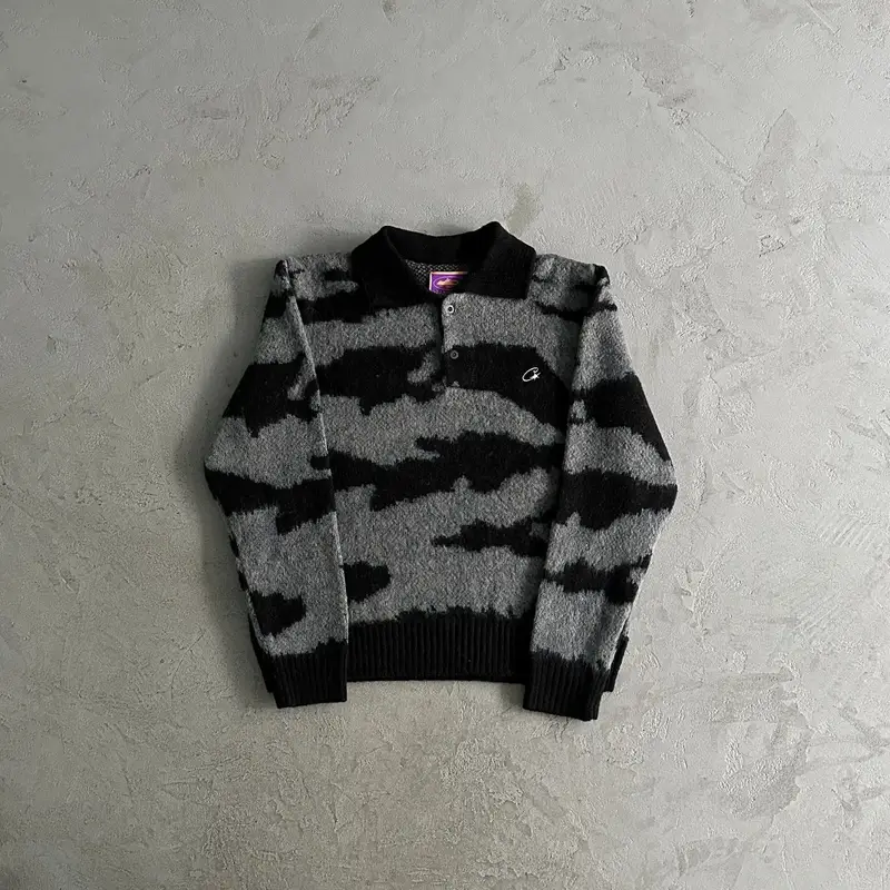 Corteiz Knit Sweater — Camouflage stand-up sweater colorway — Joyagoo Spreadsheet photo