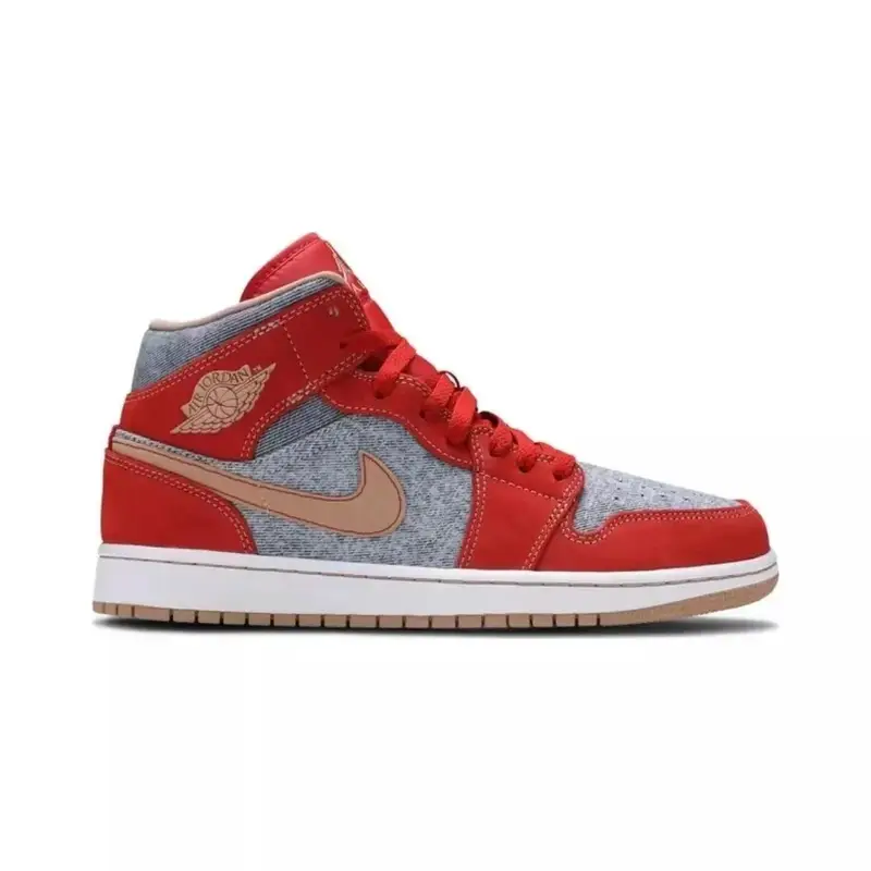Jordan 1 Mid Shoes — Denim Red colorway — Joyagoo Spreadsheet photo