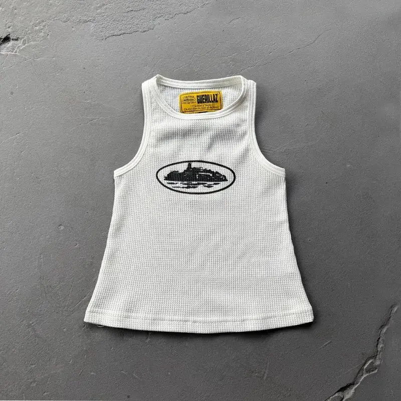 Corteiz Sleeveless Garment T-Shirt — Island Print/White colorway — Joyagoo Spreadsheet photo