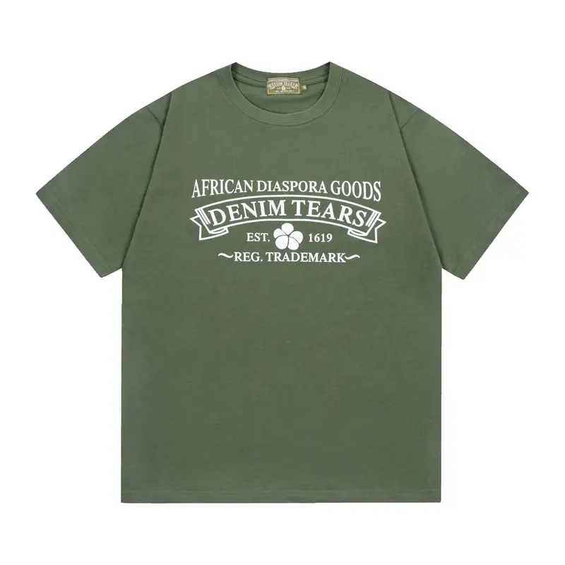 Denim Tears x Offset T-Shirt — Green letter colorway — Joyagoo Spreadsheet photo