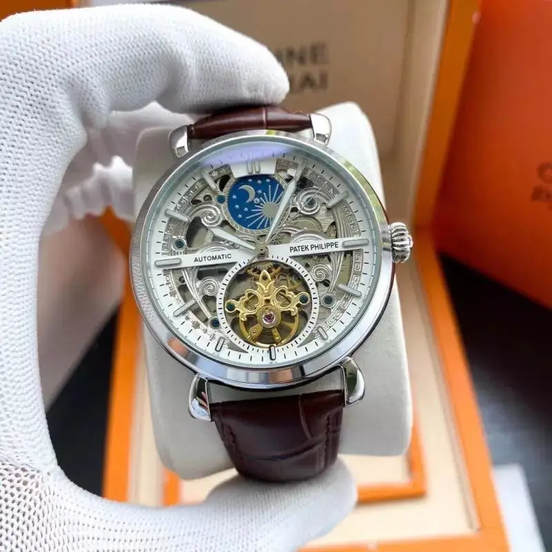 Patek Philippe Celestial Watch — Silver Shell  White Plate Coffee Leather colorway — Joyagoo Spreadsheet photo