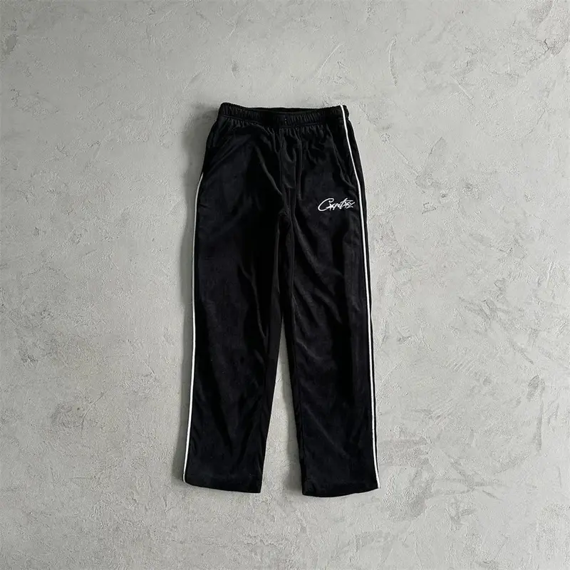 Corteiz Tracksuit Top — Black velvet trousers with a white label colorway — Joyagoo Spreadsheet photo