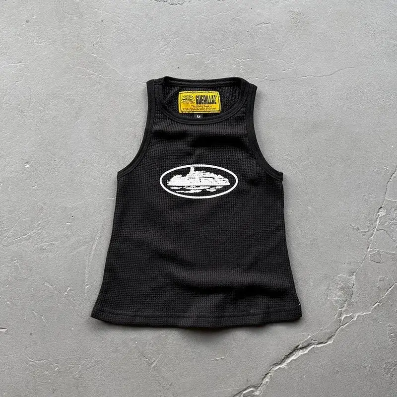 Corteiz Sleeveless Garment T-Shirt — Island Print/Black colorway — Joyagoo Spreadsheet photo