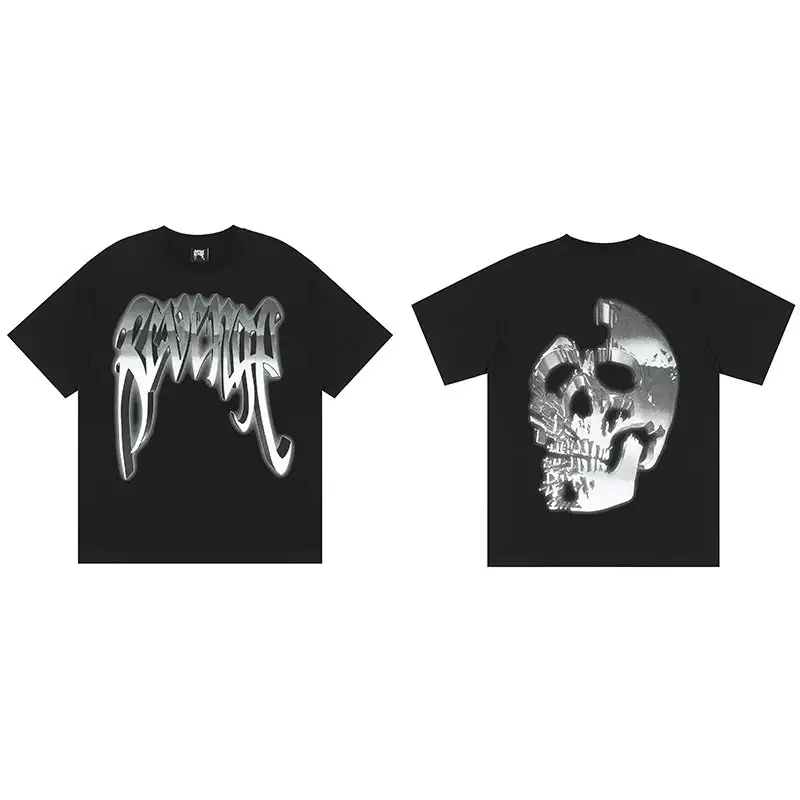 Revenge T-Shirts — Dark gray， black gray， metal skull colorway — Joyagoo Spreadsheet photo